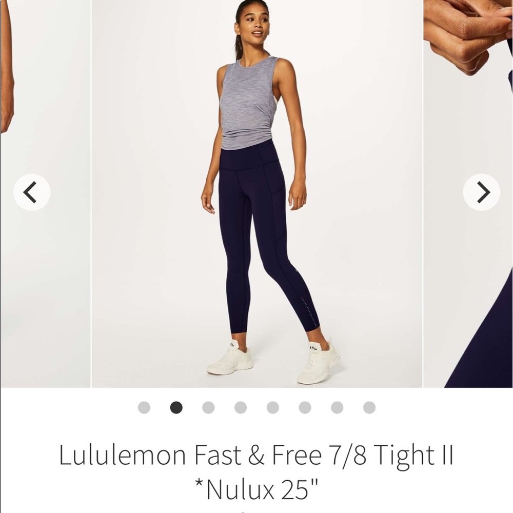 Lululemon fast and free ice grey 7/8”, size 8